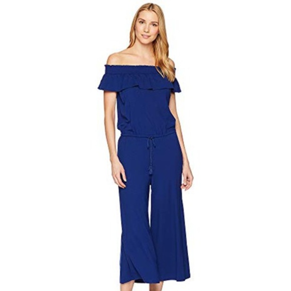 ralph lauren ruffle one shoulder jumpsuit